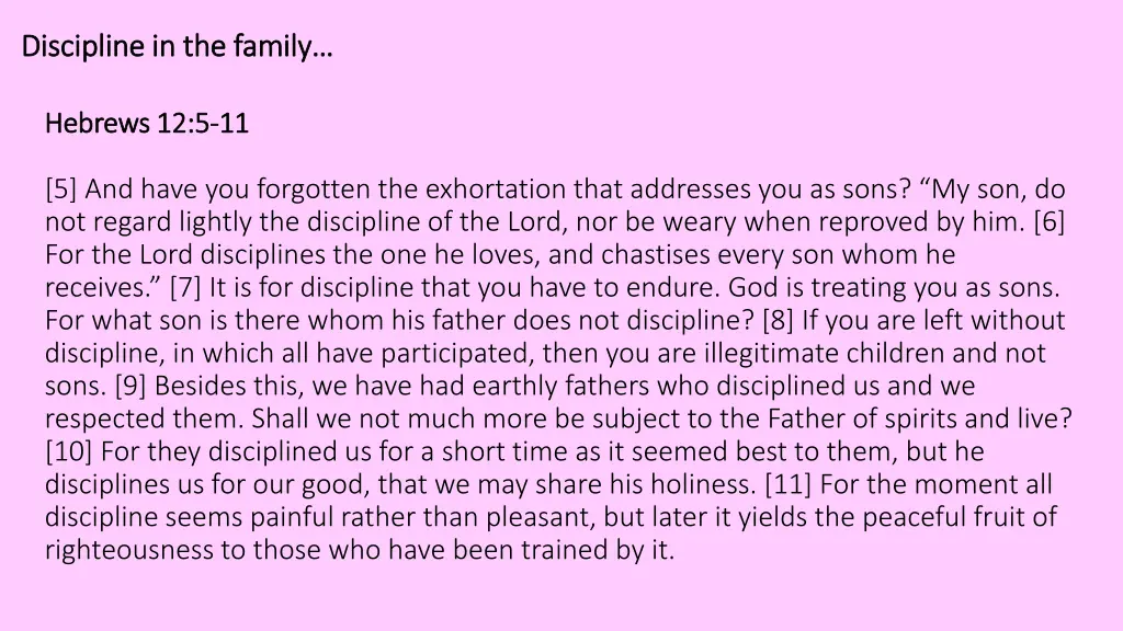 discipline in the family discipline in the family