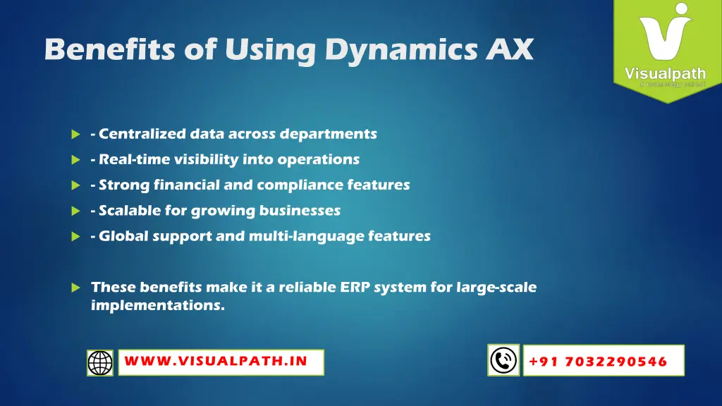 benefits of using dynamics ax