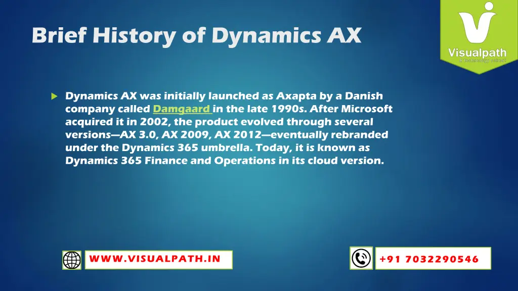 brief history of dynamics ax