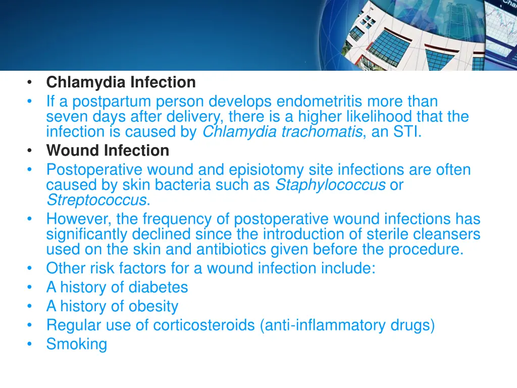 chlamydia infection if a postpartum person