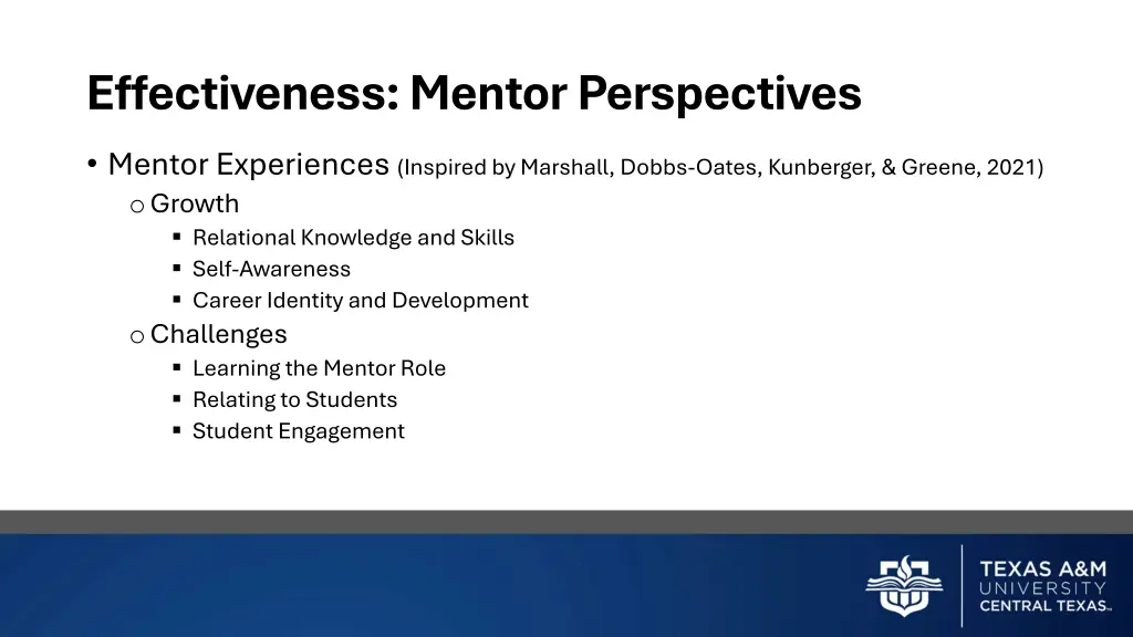 effectiveness mentor perspectives 1