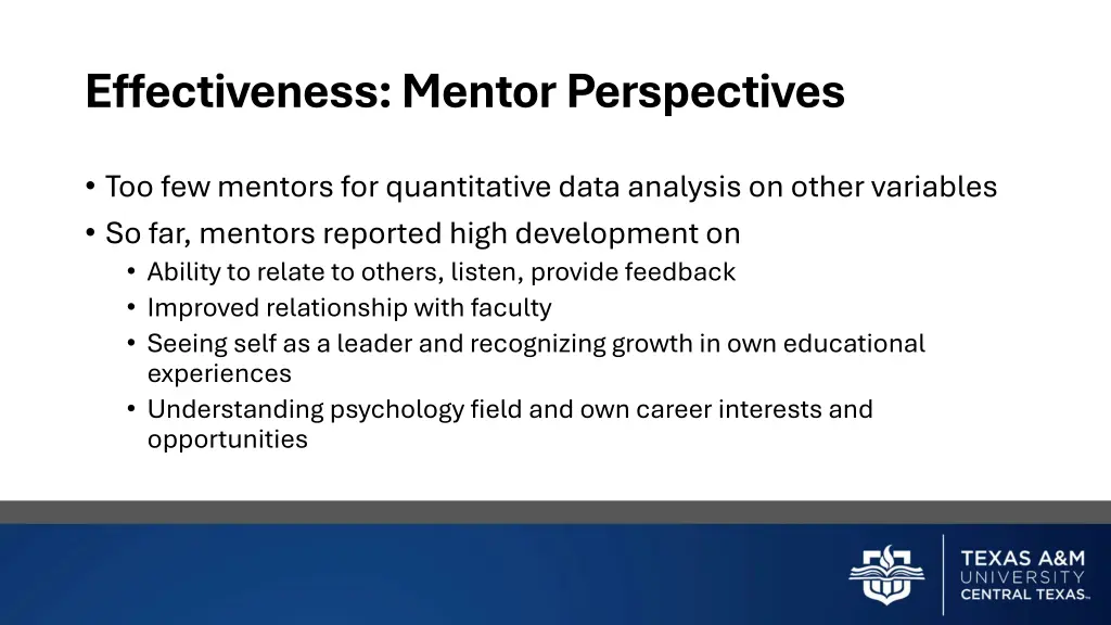 effectiveness mentor perspectives 3