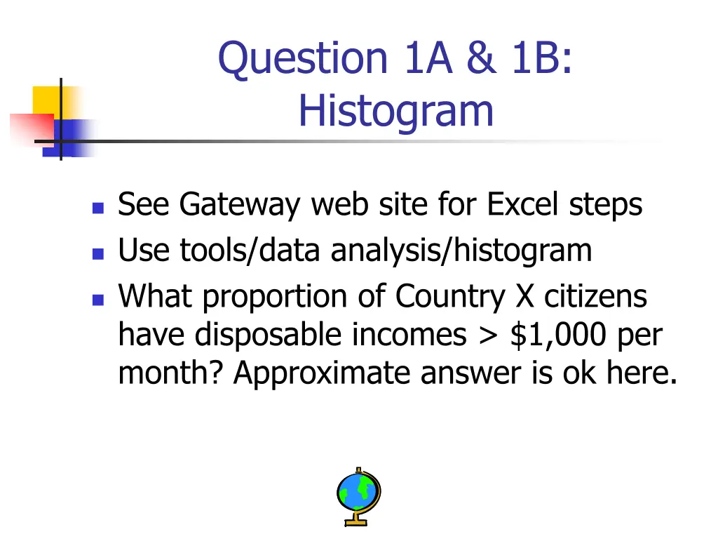 question 1a 1b histogram