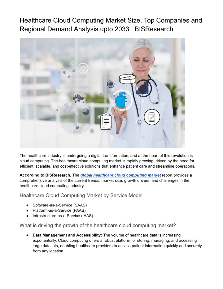 healthcare cloud computing market size