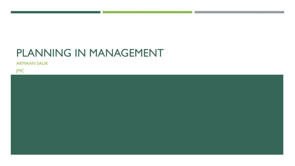 planning in management armaan salik jmc