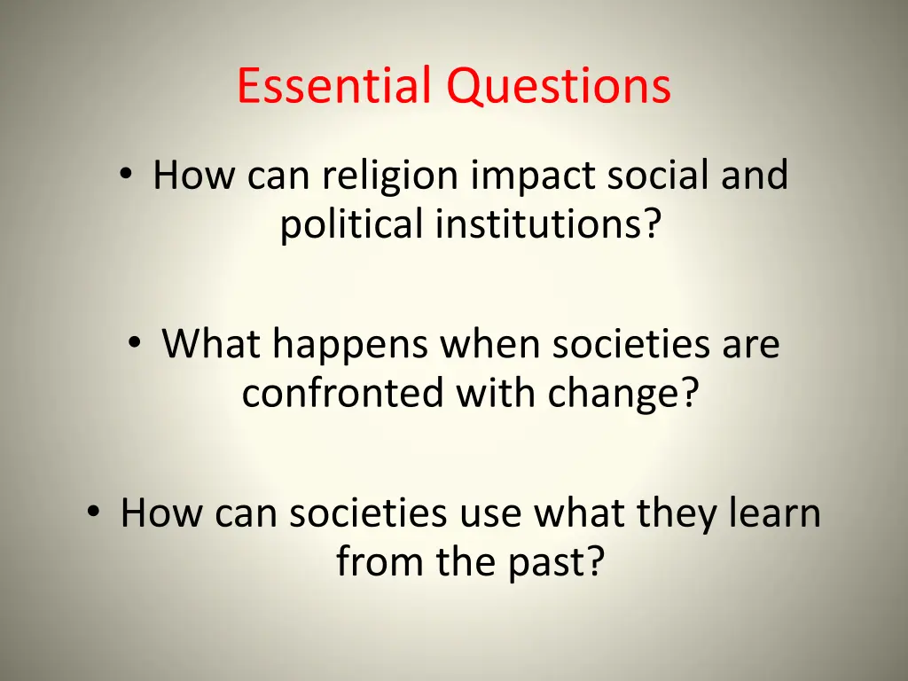 essential questions