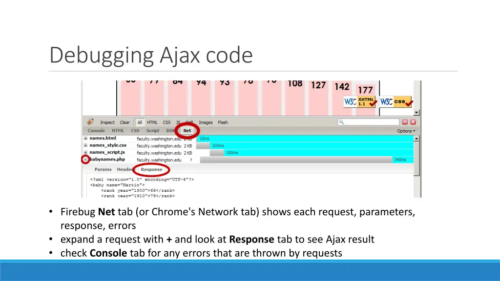 debugging ajax code