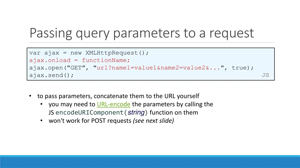 passing query parameters to a request
