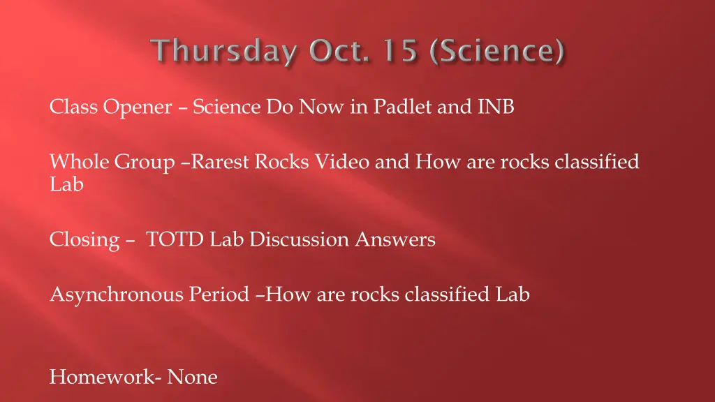 class opener science do now in padlet and inb 1