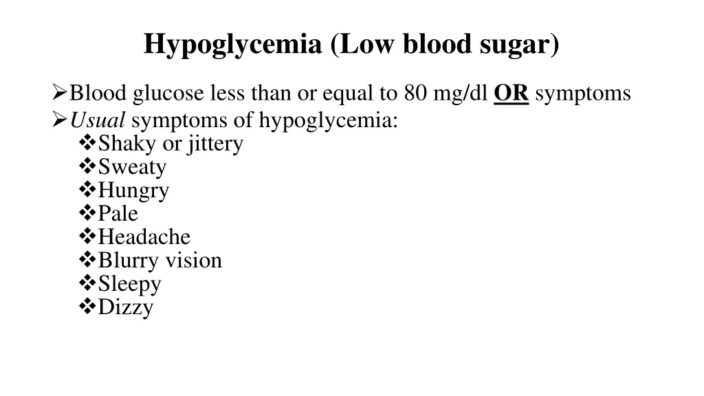 hypoglycemia low blood sugar