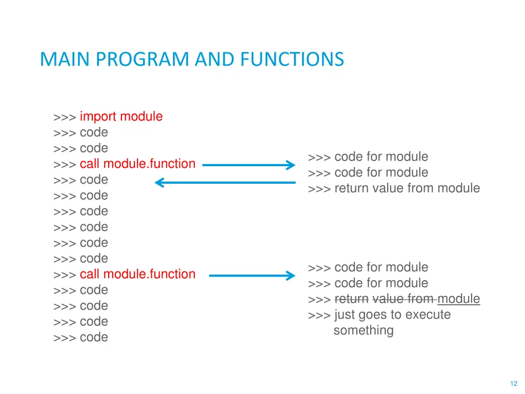 main program and functions