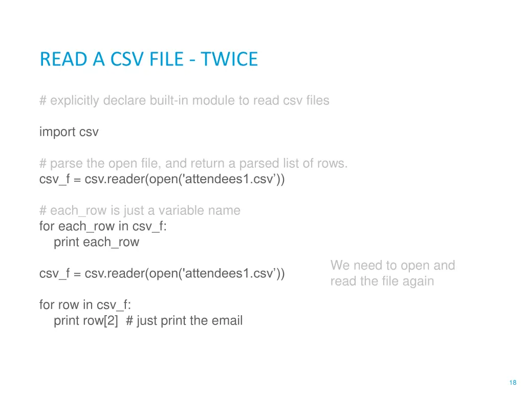 read a csv file twice