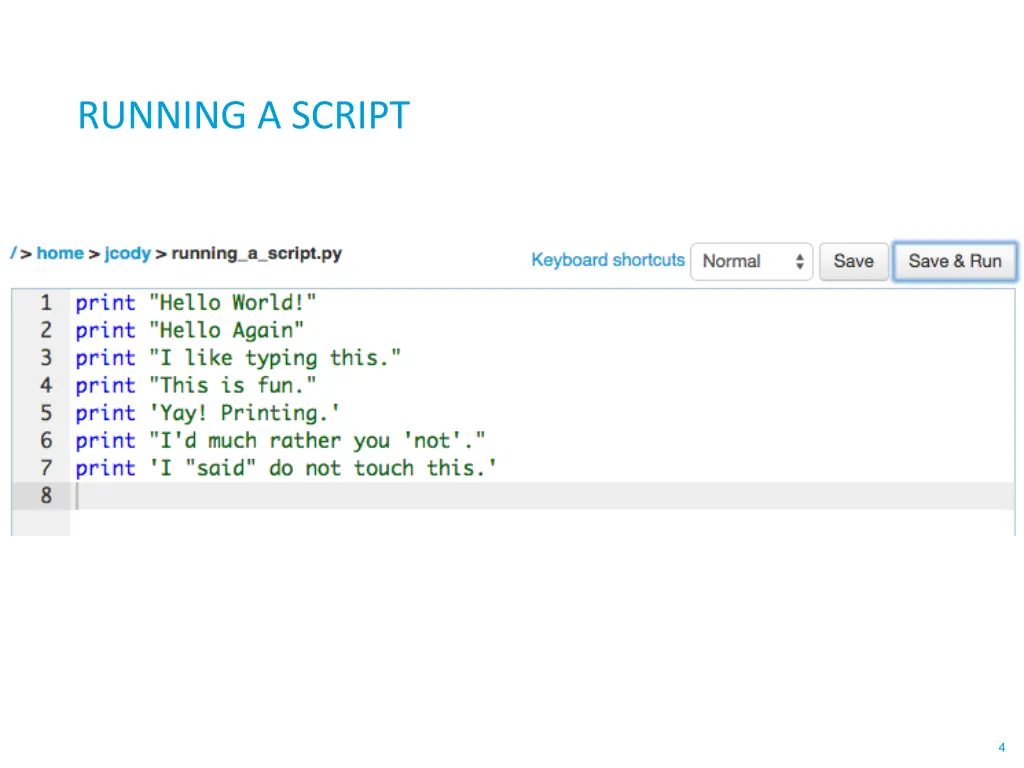 running a script