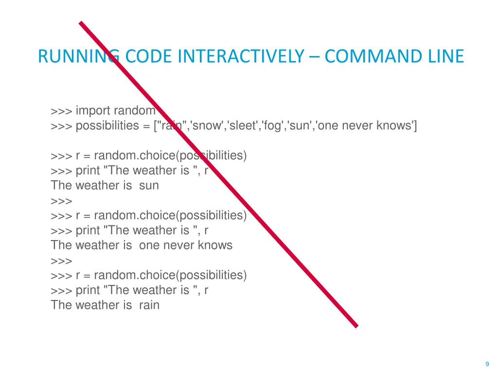 running code interactively command line