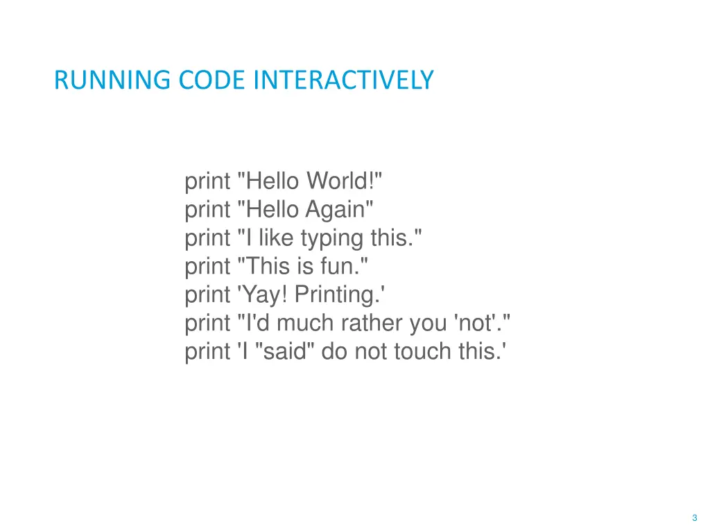 running code interactively
