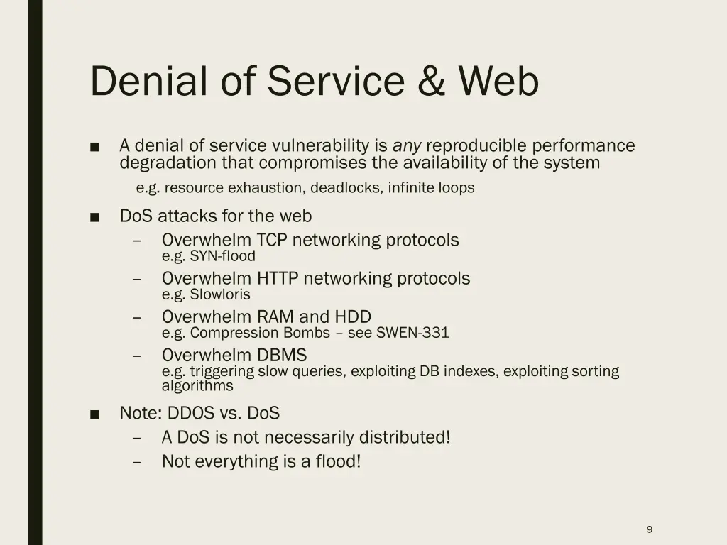 denial of service web
