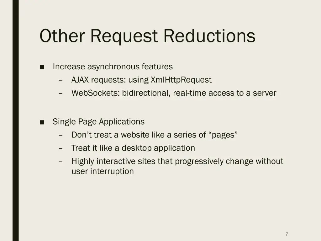 other request reductions