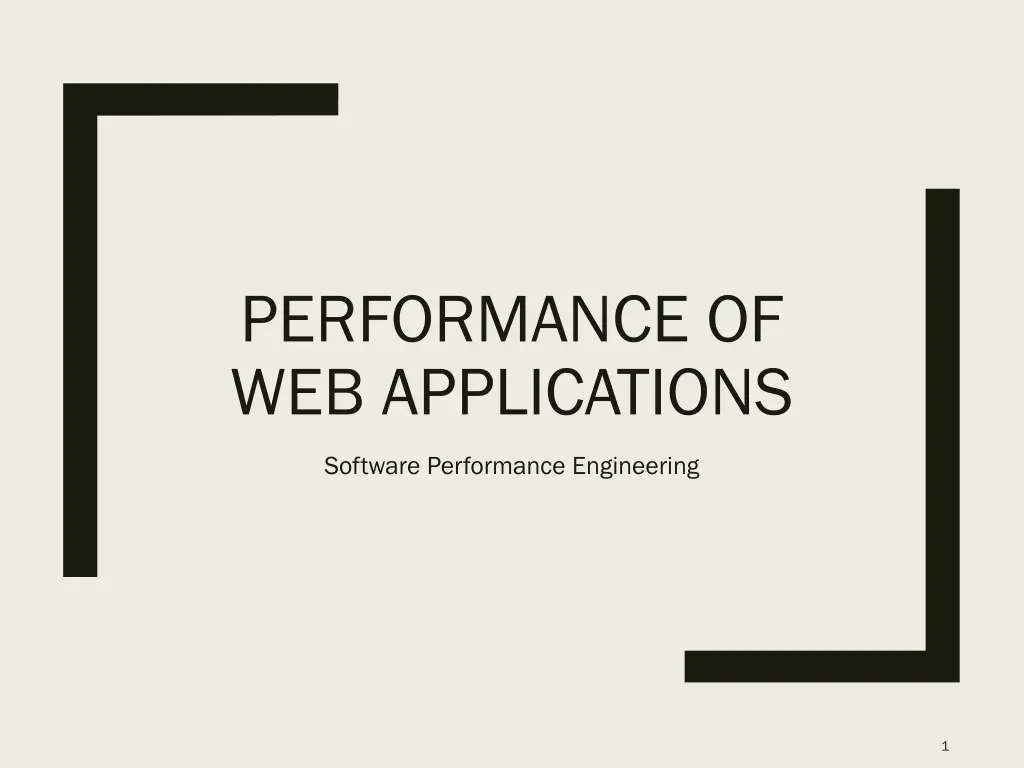 performance of web applications