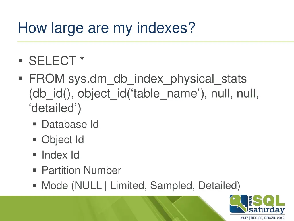 how large are my indexes
