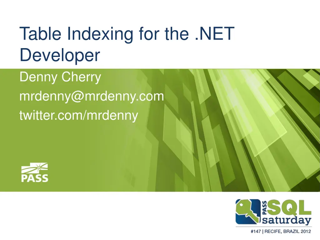 table indexing for the net developer denny cherry
