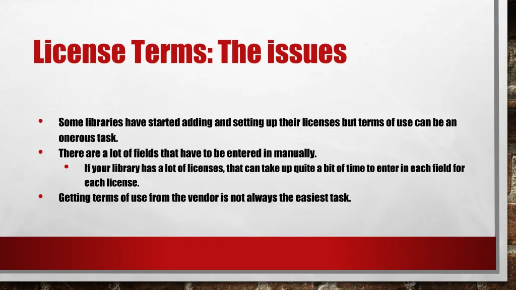 license terms the issues