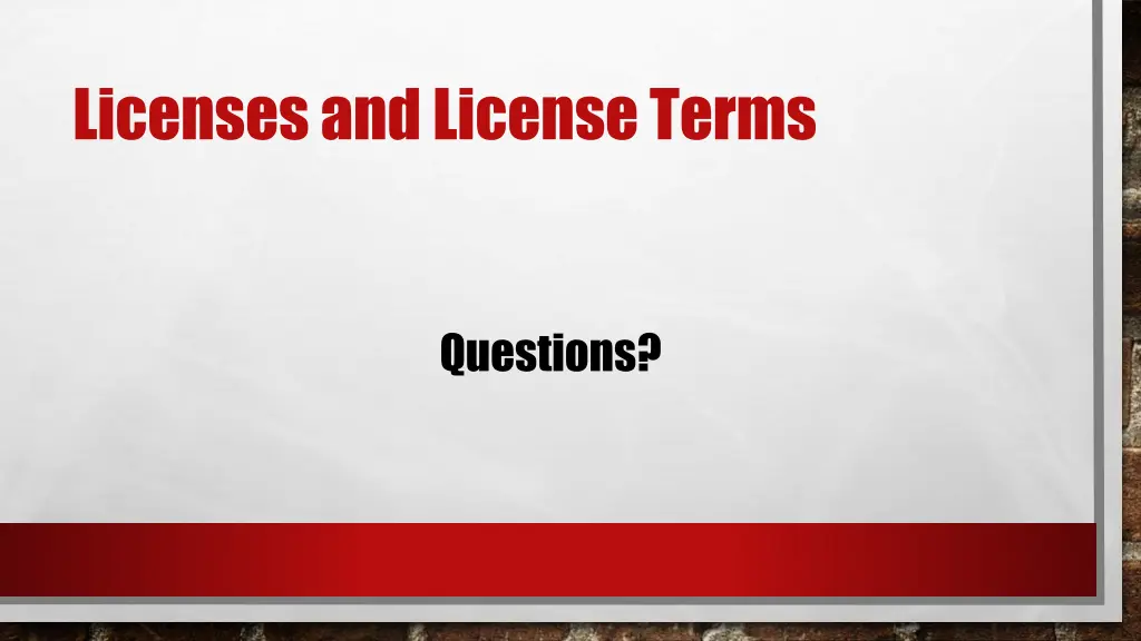 licenses and license terms