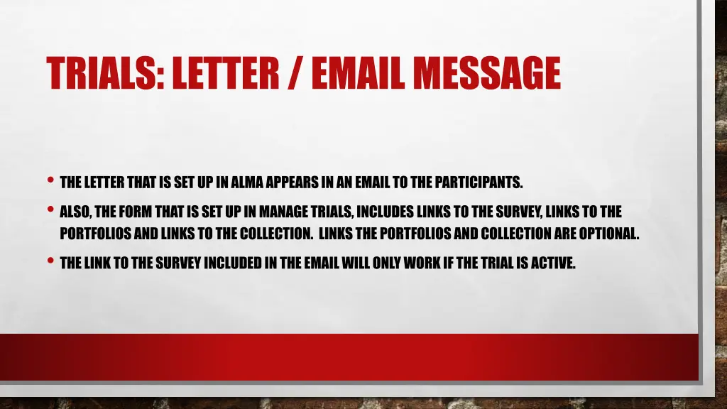 trials letter email message