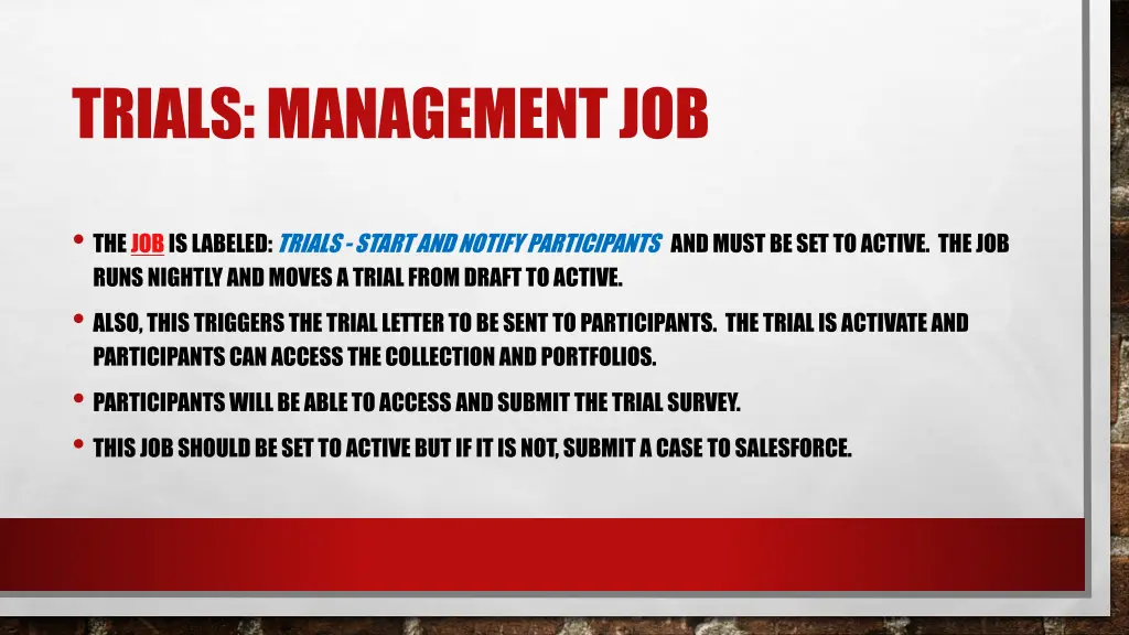 trials management job
