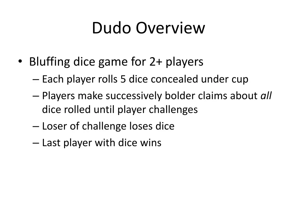 dudo overview