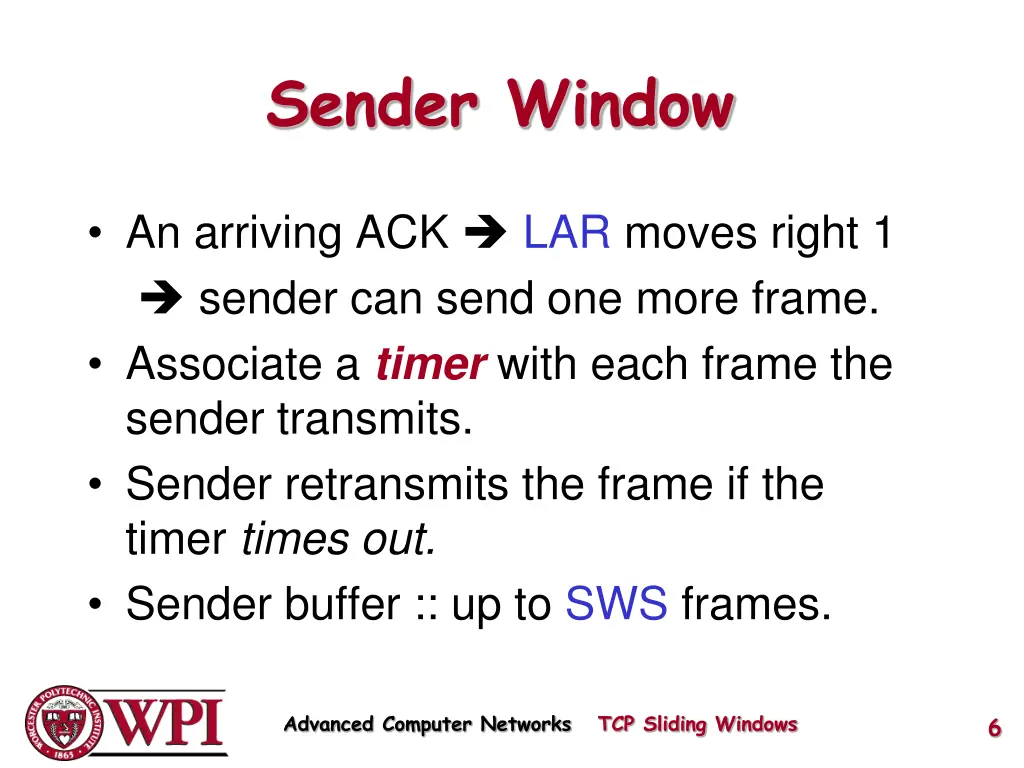 sender window