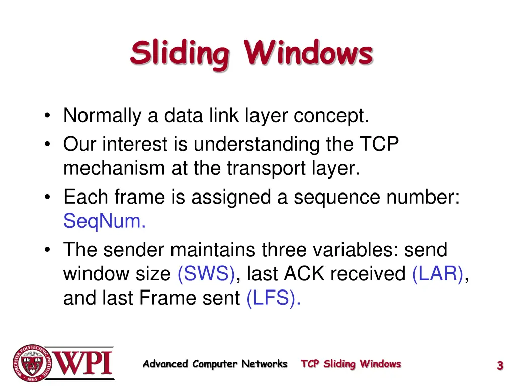 sliding windows