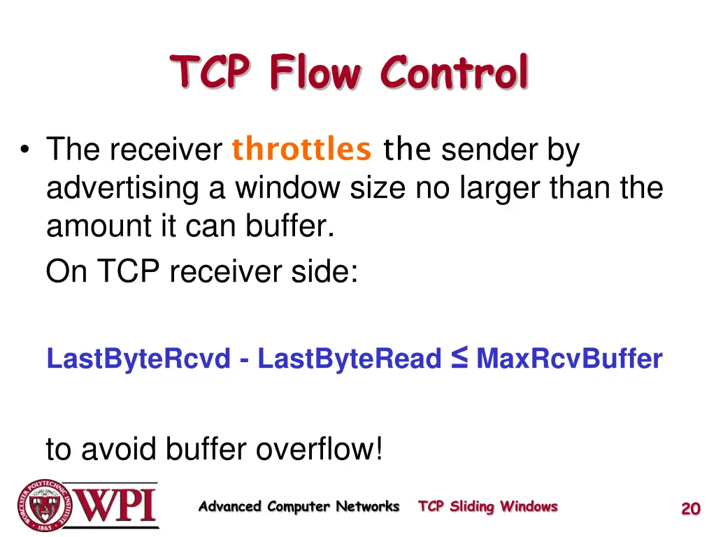 tcp flow control 1