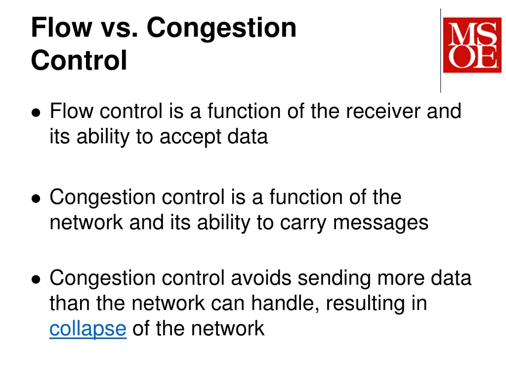 flow vs congestion control