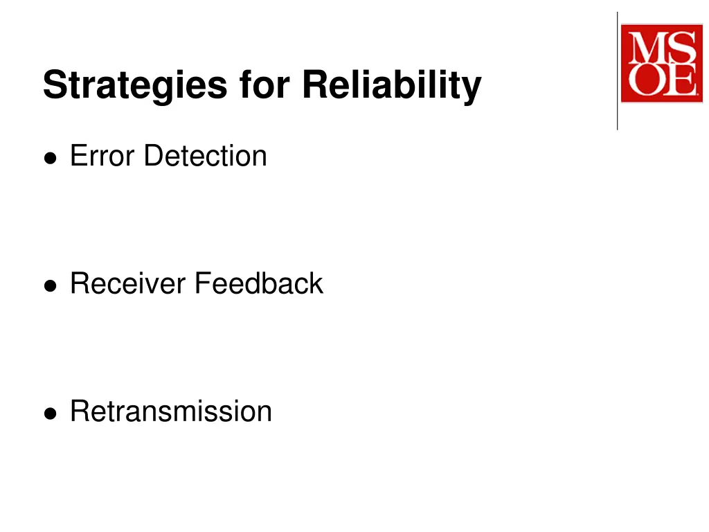 strategies for reliability