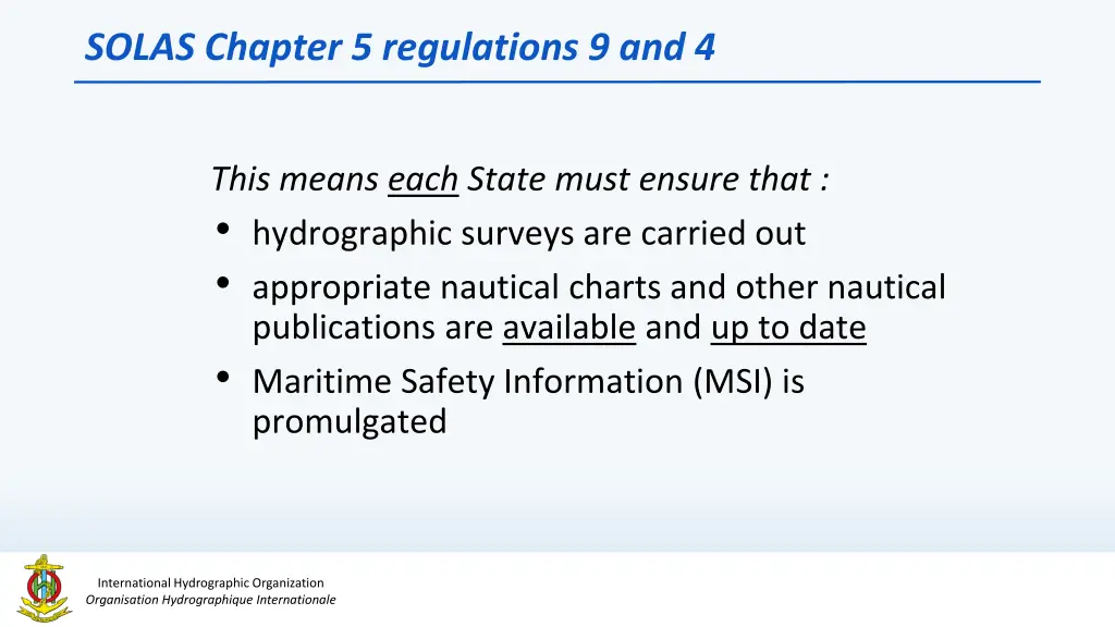 solas chapter 5 regulations 9 and 4