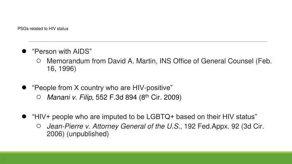 psgs related to hiv status