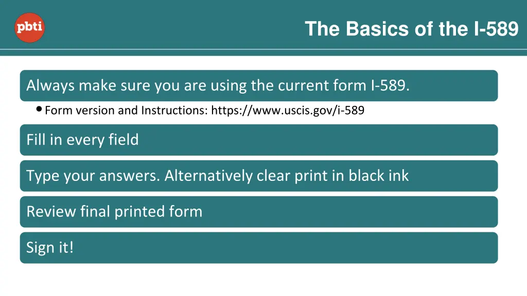 the basics of the i 589