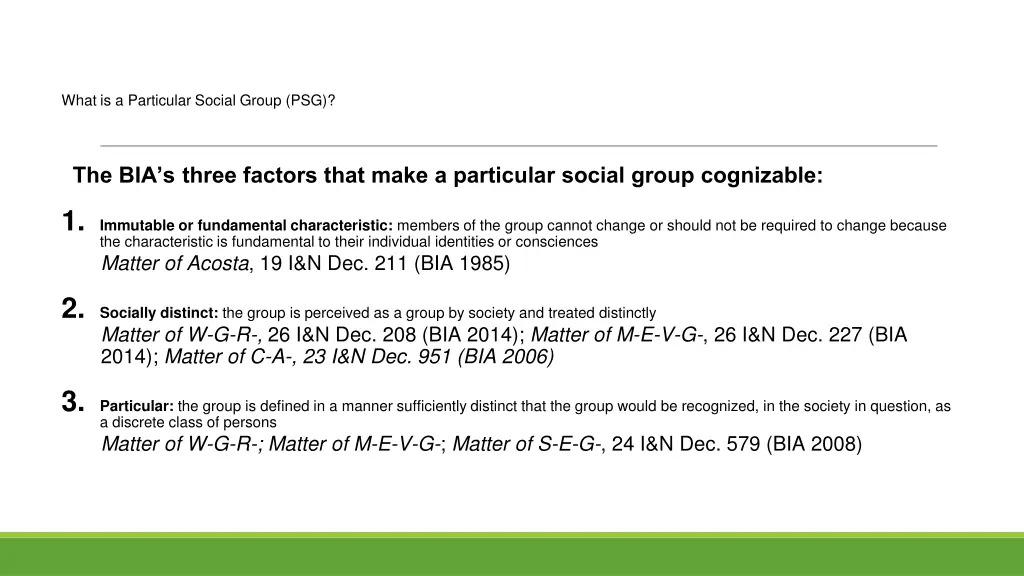 what is a particular social group psg