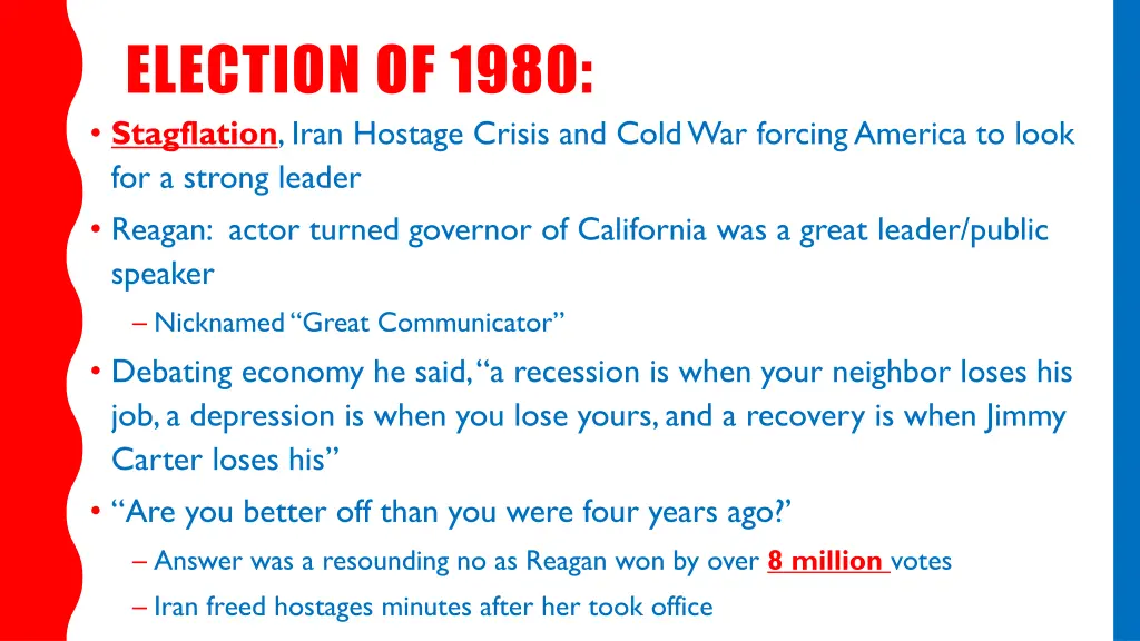 election of 1980 stagflation iran hostage crisis