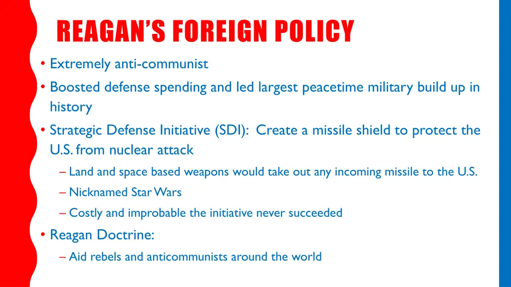 reagan s foreign policy extremely anti communist