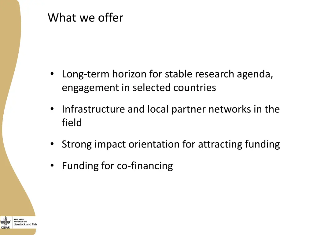 what we offer
