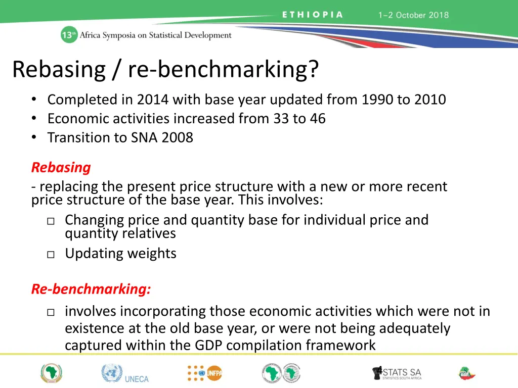 rebasing re benchmarking completed in 2014 with