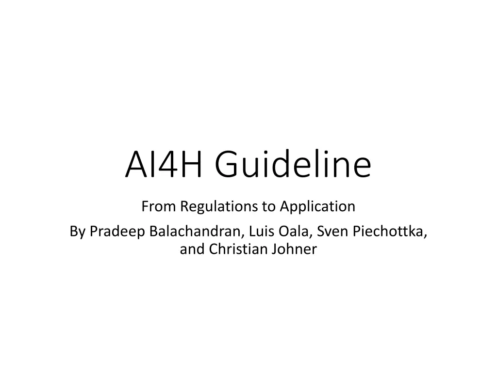 ai4h guideline
