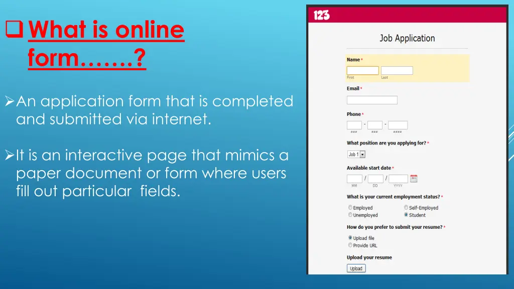 what is online form