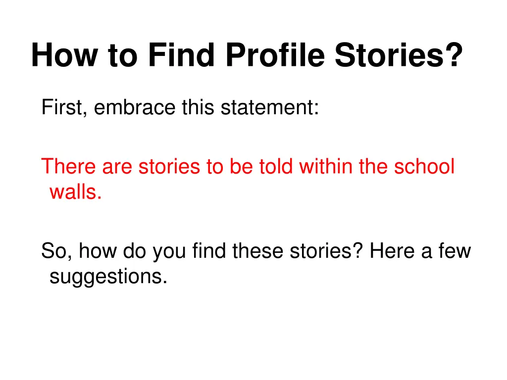 how to find profile stories