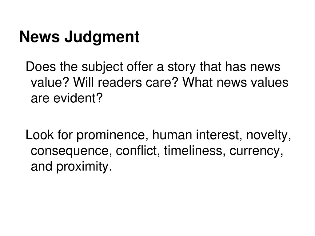 news judgment