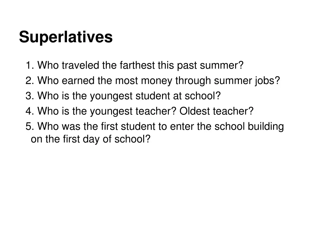 superlatives 1