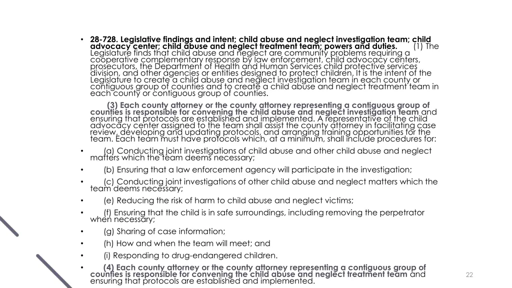 28 728 legislative findings and intent child