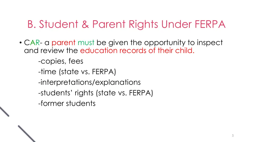 b student parent rights under ferpa
