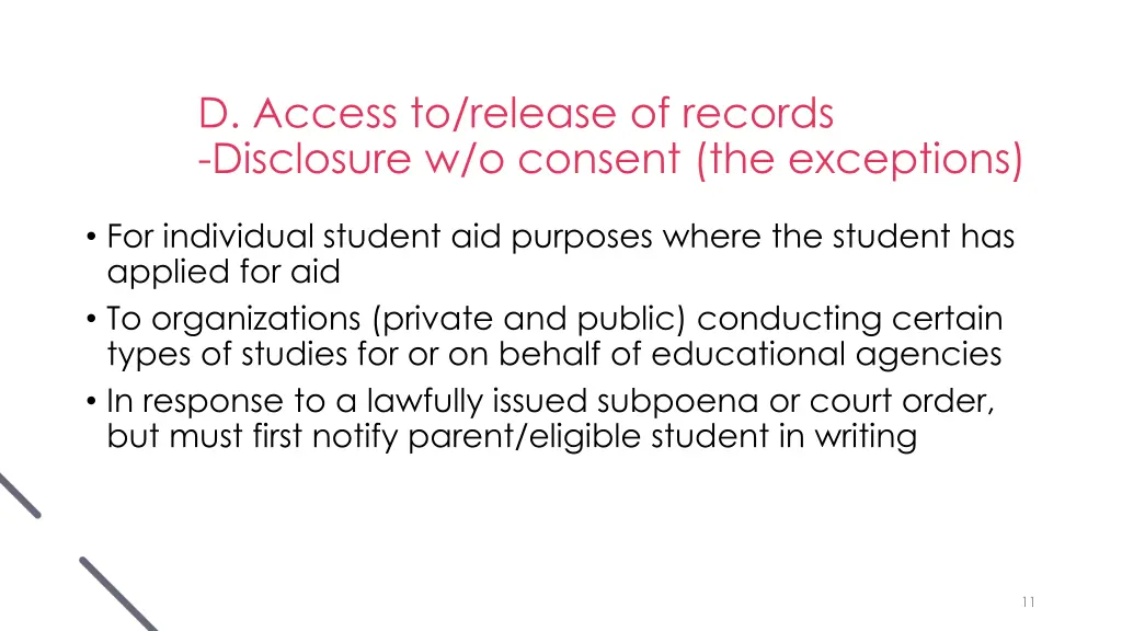 d access to release of records disclosure 2